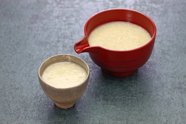 Yapımı Amazake Japon Geleneksel Tatlı Içki Pirinç Koji Yaptı Koji — Stok fotoğraf