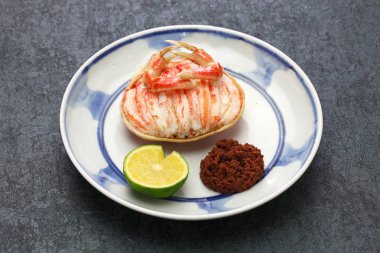 Seko gani, kadın kar Yengeç ve yengeç kabuk, doldurulmuş yumurta atmak Japon yemekleri