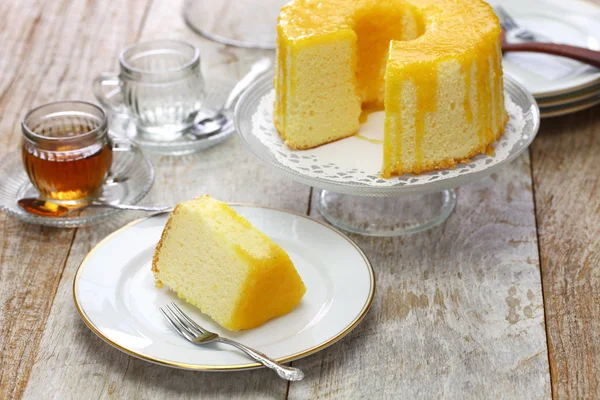 Torta Chiffon Arancione Fatta Casa — Foto Stock