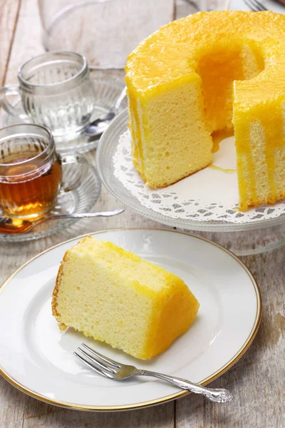 Torta Chiffon Arancione Fatta Casa — Foto Stock