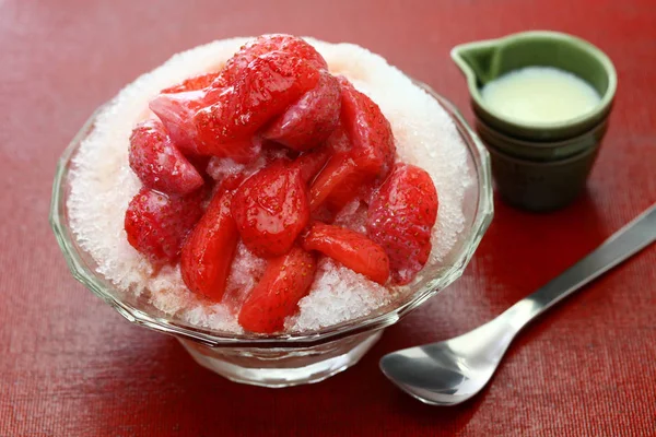 Kakigori Japanisches Rasiertes Eis Dessert — Stockfoto