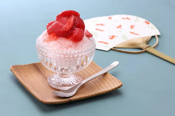 Kakigori Japanisches Rasiertes Eis Dessert — Stockfoto