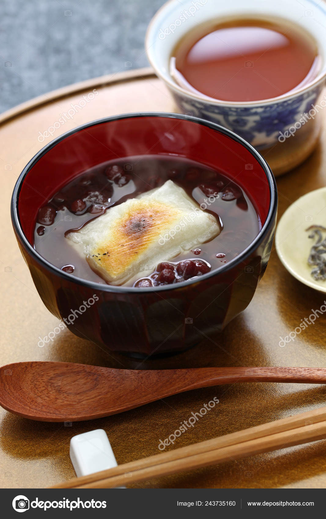 Oshiruko Sweet Red Bean Soup Grilled Mochi Rice Cake
