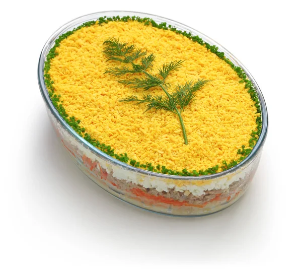 Mimosa Saláta Mimosa Vacsora — Stock Fotó