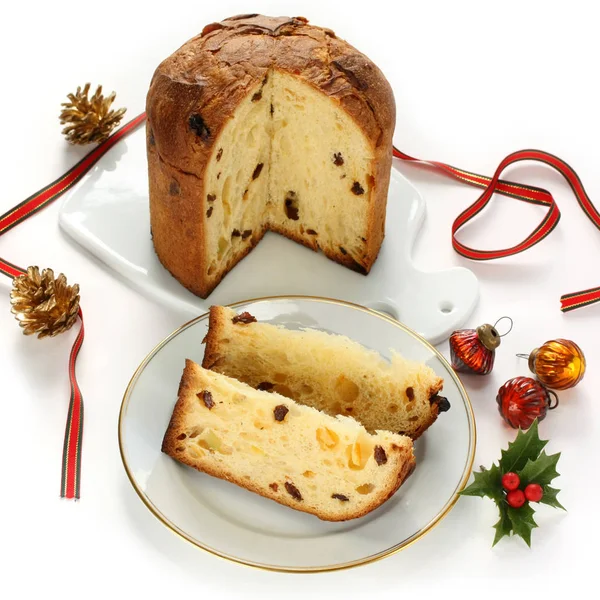 Panettone Italský Vánoční Pečivo — Stock fotografie