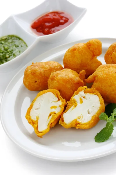 Bloemkool Pakora Indiase Beignet Cuisine — Stockfoto