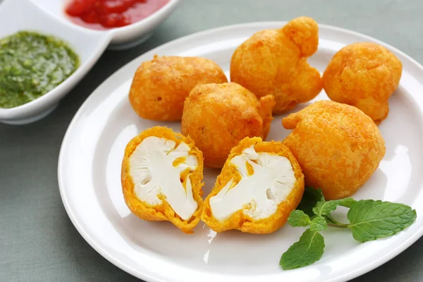 Bloemkool Pakora Indiase Beignet Cuisine — Stockfoto