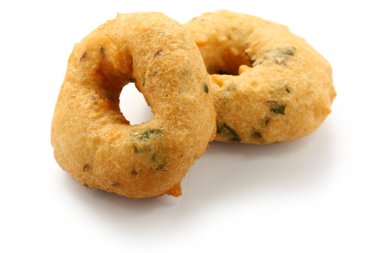 vada is donut, made with urad dal flour, indian snack food clipart
