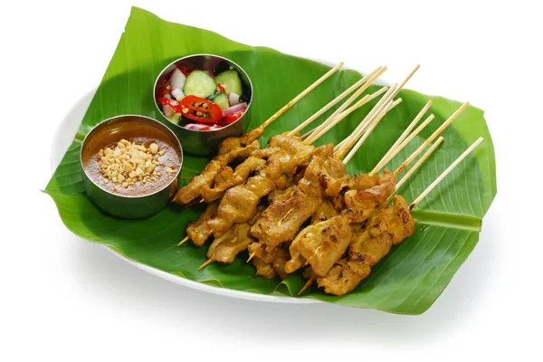 Moo Satay Fläskkött Satay Thaimat — Stockfoto