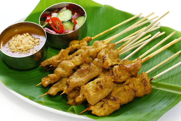 Moo Satay Sertés Satay Thai Konyha — Stock Fotó