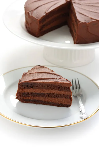 Devil Food Cake White Background — Stock Photo, Image