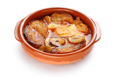 sopa de ajo , castilian garlic soup , spanish food clipart