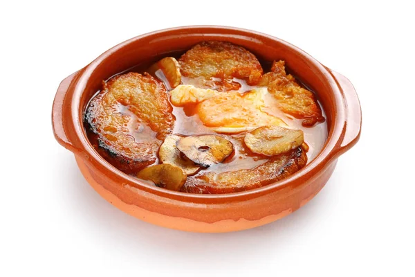 Sopa Ajo Castilian Garlic Soup Spanish Food — Stock Photo, Image