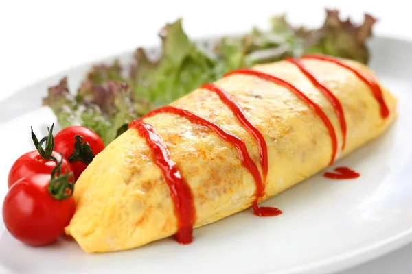 Omeleta Rýže Omurice Japonské Jídlo — Stock fotografie