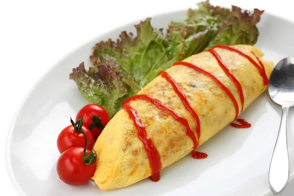 Ομελέτα Ρύζι Omurice Ιαπωνικά Τροφίμων — Φωτογραφία Αρχείου