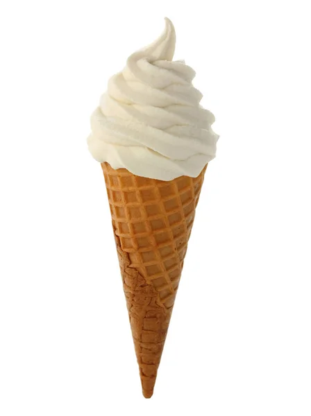Soft Εξυπηρετούν Παγωτό Απομονώνονται Λευκό Φόντο — Φωτογραφία Αρχείου