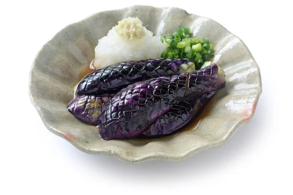 Melanzane Bollite Cibo Giapponese Nasu Nibitashi — Foto Stock