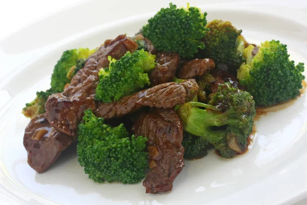 Brokolice Hovězí Čínská Jídla — Stock fotografie