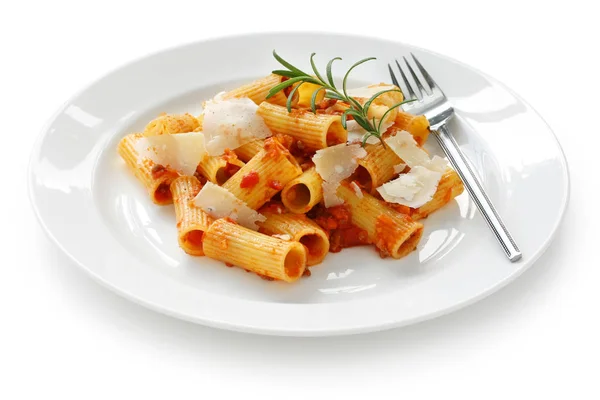 Rigatoni Alla Bolognese Plat Pâtes Italien — Photo