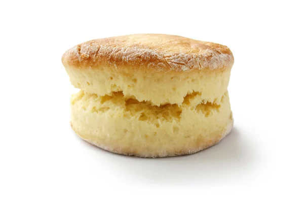 Scone Isolerad Vit Bakgrund Kärnmjölk Kex — Stockfoto