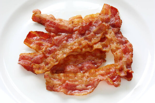 fried crispy bacon slices