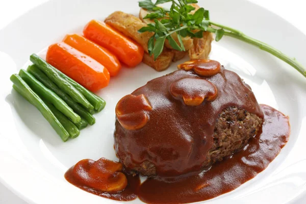 Salisbury Steak Met Champignon Jus — Stockfoto
