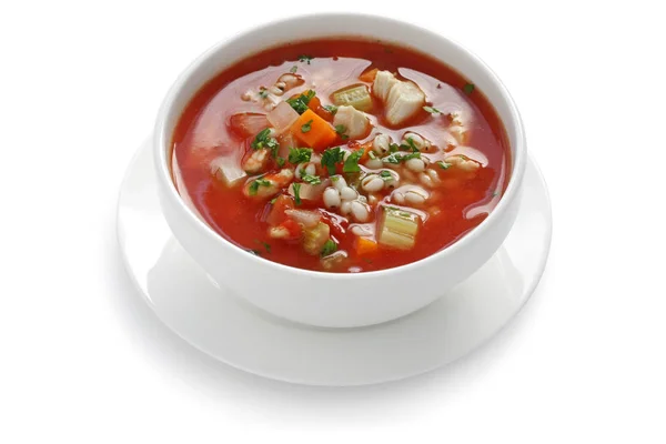 Tomatengemüsesuppe Isoaled Auf Weißem Hintergrund — Stockfoto