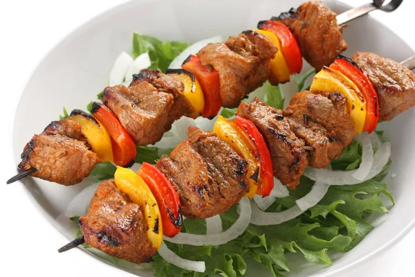 Shish Kebab Pada Tusuk Sate — Stok Foto