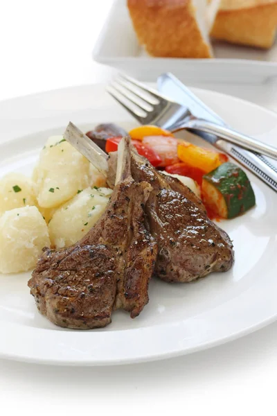 Roasted Lamb Chops French Lamb Rib Chops — Stock Photo, Image