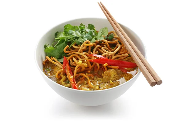 Khao Soi Κάρι Noodles Ταϊλανδικά Τρόφιμα — Φωτογραφία Αρχείου