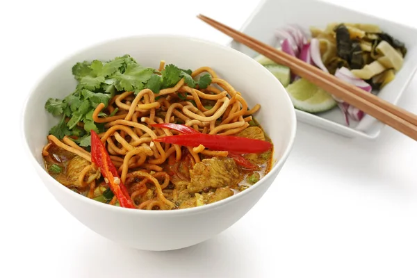 Khao Soi Curry Nudlar Thaimat — Stockfoto
