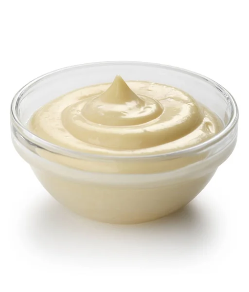 Homemade Mayonnaise White Background — Stock Photo, Image