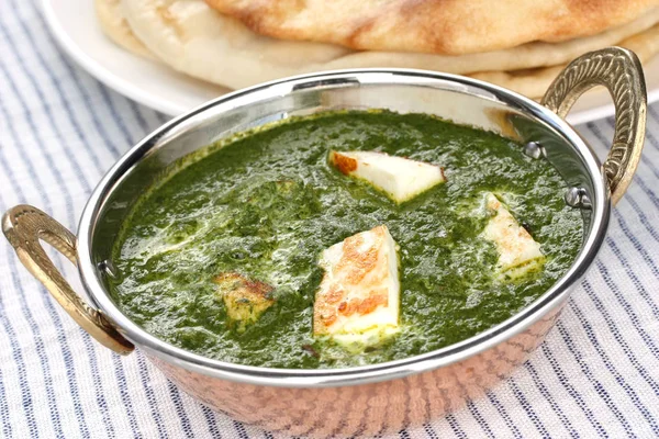 Palak Paneer Espinacas Curry Queso Cocina India — Foto de Stock