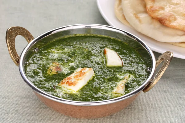 Palak Paneer Spenót Sajt Curry Indiai Konyha — Stock Fotó