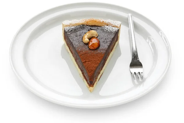自家製チョコレートタルトケーキ — ストック写真