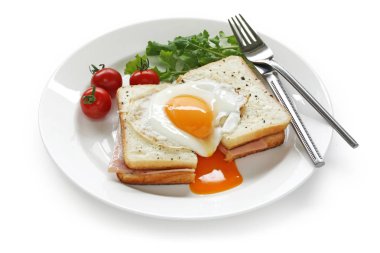 croque madame , kızarmış yumurta ile fransız sıcak jambon ve peynirli sandviç