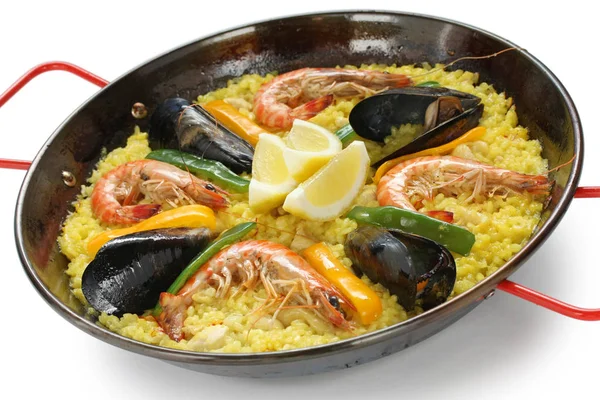 Паэлья Рисовое Блюдо Испанская Еда — стоковое фото