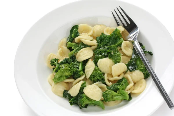 Orecchiette Con Cime Rapa Olasz Tészta Tál — Stock Fotó