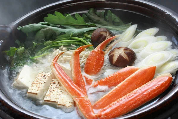 Nabemono Cangrejo Kani Nabe Plato Japonés Olla Caliente —  Fotos de Stock