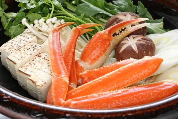 Yengeç Nabemono Kani Nabe Japon Sıcak Tencere Çanak — Stok fotoğraf