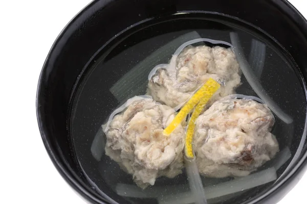 Iwashi Tsumire Jiru Homemade Sardine Meatball Soup Japanese Cuisine — Stock Photo, Image
