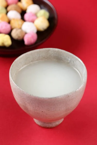 Shirozake Sake Blanco Dulce Una Bebida Alcohólica Base Arroz Japonés — Foto de Stock