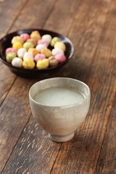 Shirozake Sake Blanco Dulce Una Bebida Alcohólica Base Arroz Japonés — Foto de Stock