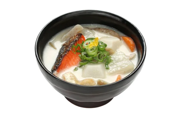 Kasu Jiru Japanese Soup Salmon Sake Lees — Stock Photo, Image