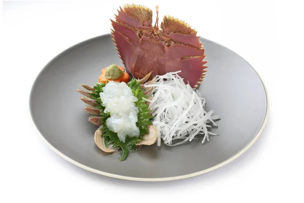 Uchiwaebi Японский Лобстер Тапочки Сашими Изолированы Белом Фоне Японская Кухня — стоковое фото