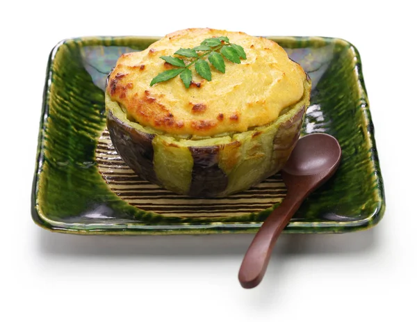 Kamo Nasu Dengaku Baked Rounded Eggplant Miso Paste Traditional Japanese — Stock Photo, Image