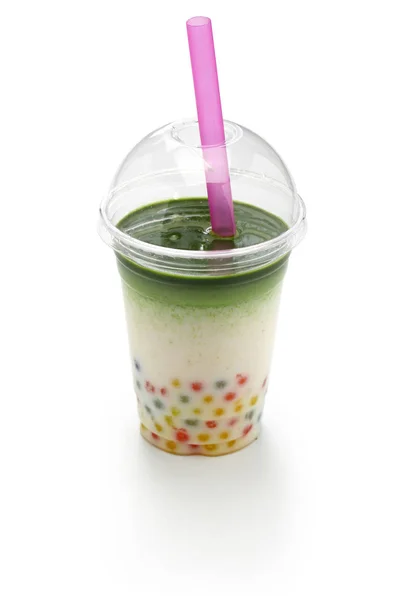 Bebida Tapioca Caseira Leite Matcha — Fotografia de Stock