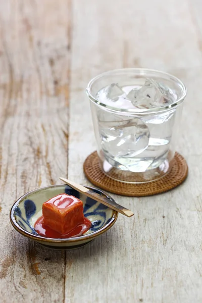 Tofuyo Tofu Duro Mergulhado Malte Vermelho Awamori Comida Japonesa Okinawa — Fotografia de Stock