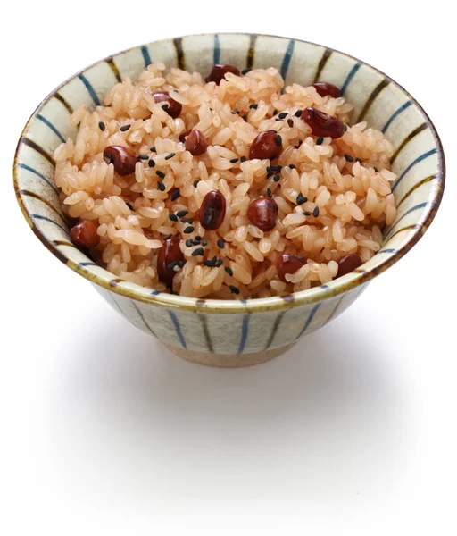 Sekihan Arroz Pegajoso Cozido Vapor Com Feijão Vermelho Comida Japonesa — Fotografia de Stock