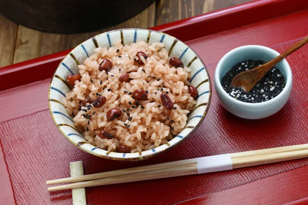 Sekihan Gestoomde Plakkerige Rijst Met Rode Bonen Japans Eten — Stockfoto